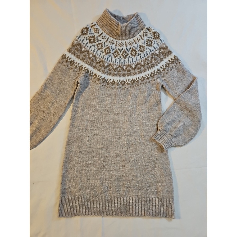 Abercrombie &Fitch Fair islemock neckSweater DressWomen size M Tan Beige - Picture 1 of 5